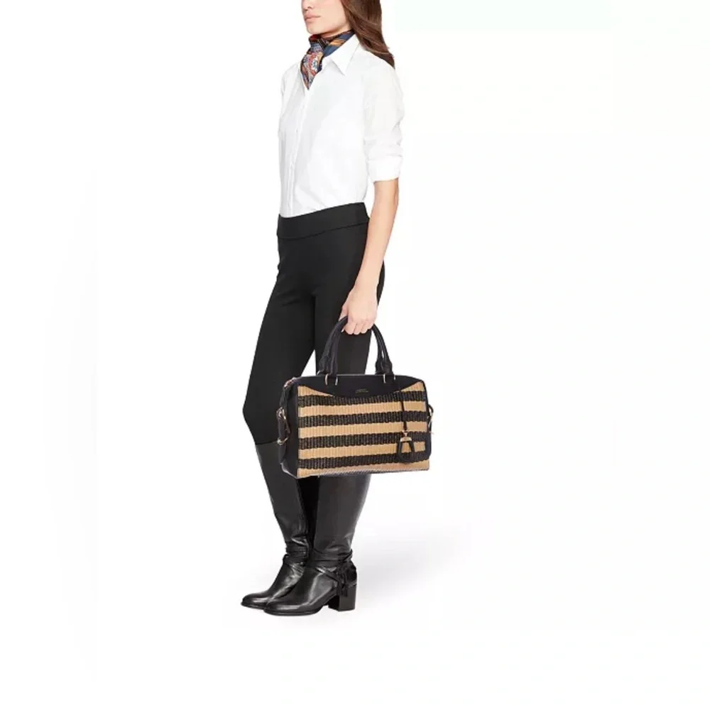 Lauren Ralph Lauren Cornwall Straw Satchel NEW! - Picture 2 of 8